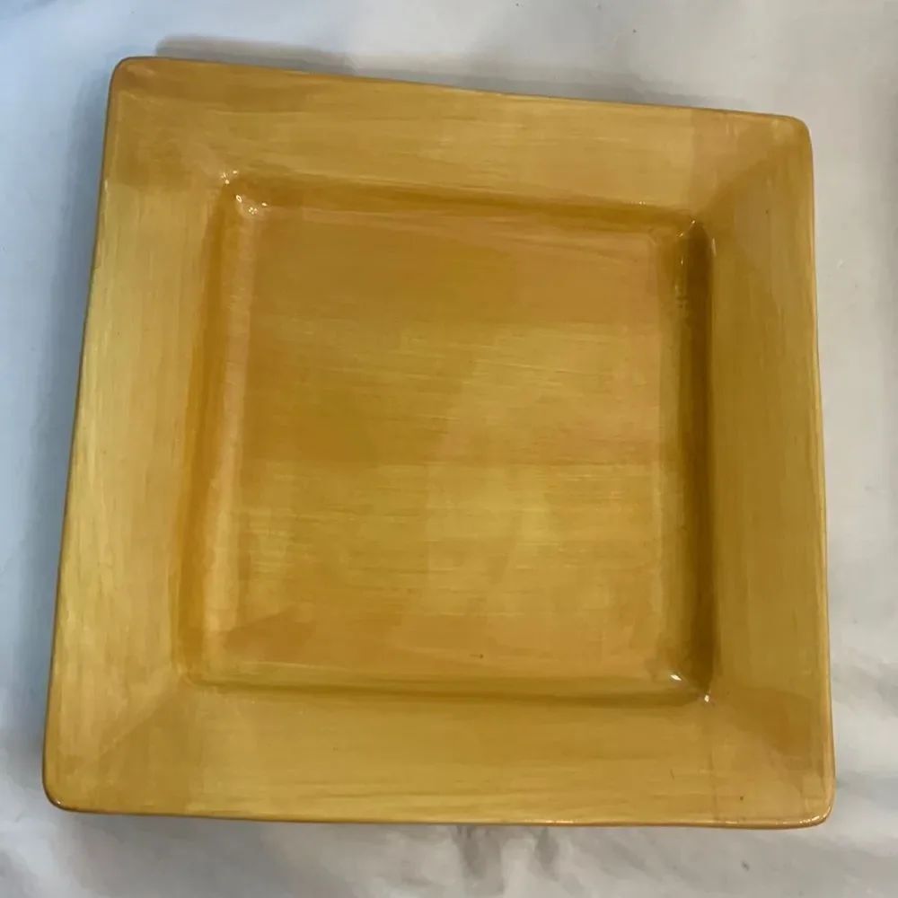 Pier 1 Hand Painted Earthenware Essential Colours 10 1/2 In Square Dinner Plate